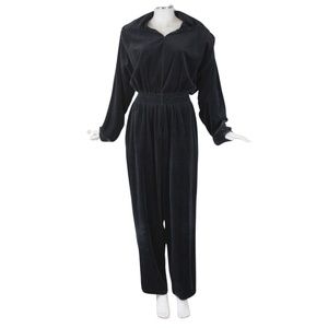 VINTAGE 1990s Saks Fifth Avenue Velour Jumpsuit - Size 10-12